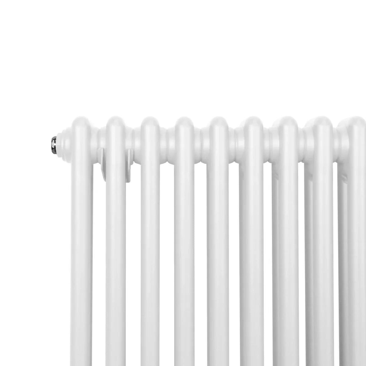 Traditional 2 column radiator in white, featuring smooth, rounded edges and a sleek design, ideal for classic home interiors