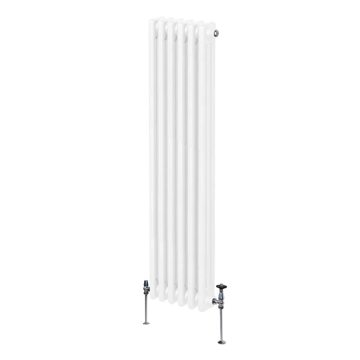 Traditional white 3 column radiator, 1500 x 292mm, featuring a smooth finish and sturdy metal construction, ideal for classic interiors