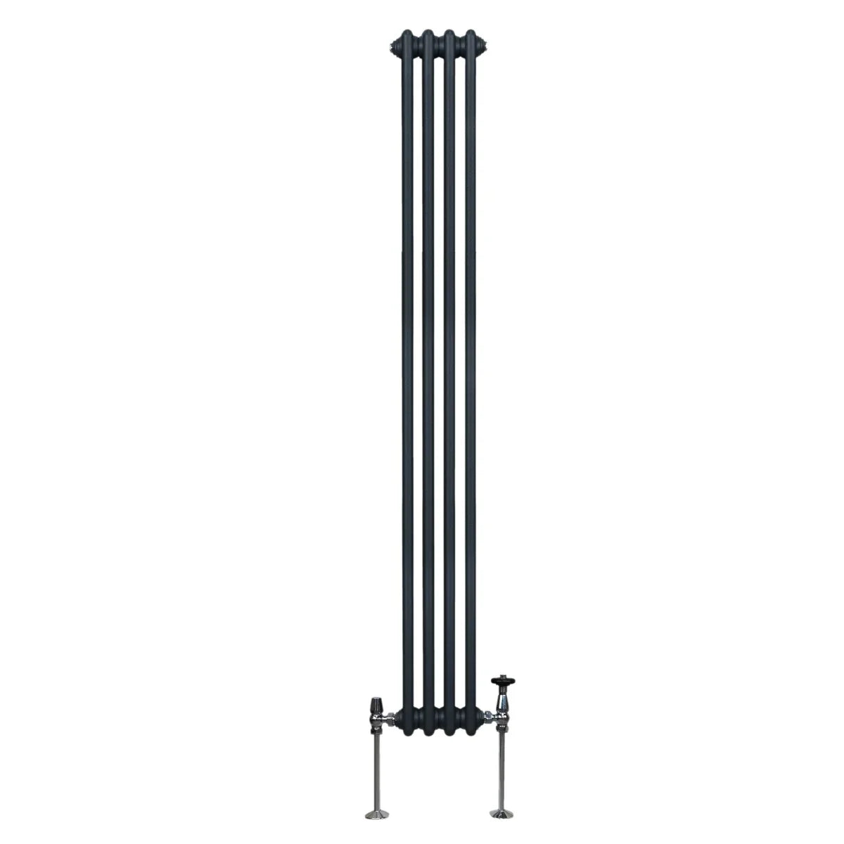Traditional 3 column radiator in anthracite grey, 1800 x 202mm, featuring a sleek vertical design and smooth finish