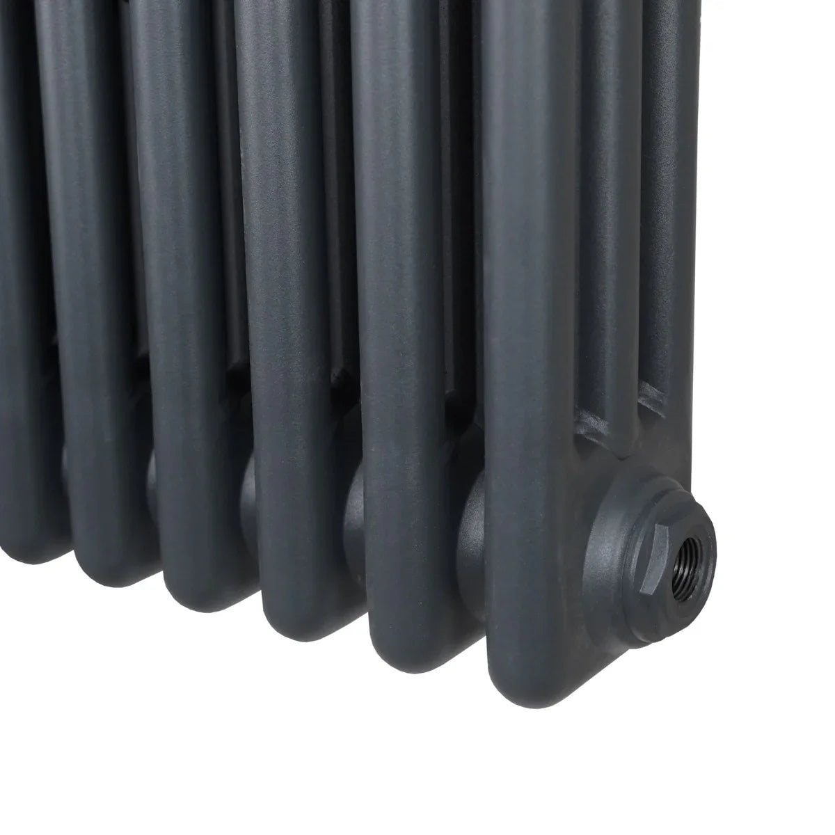 Traditional 3 column radiator in anthracite grey, featuring a sleek, textured finish and compact design, ideal for modern interiors