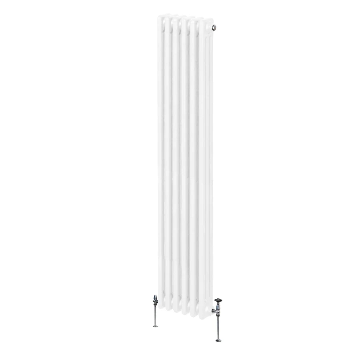 Traditional white 3 column radiator, 1800 x 292mm, featuring a smooth finish and sturdy metal construction, ideal for classic interiors