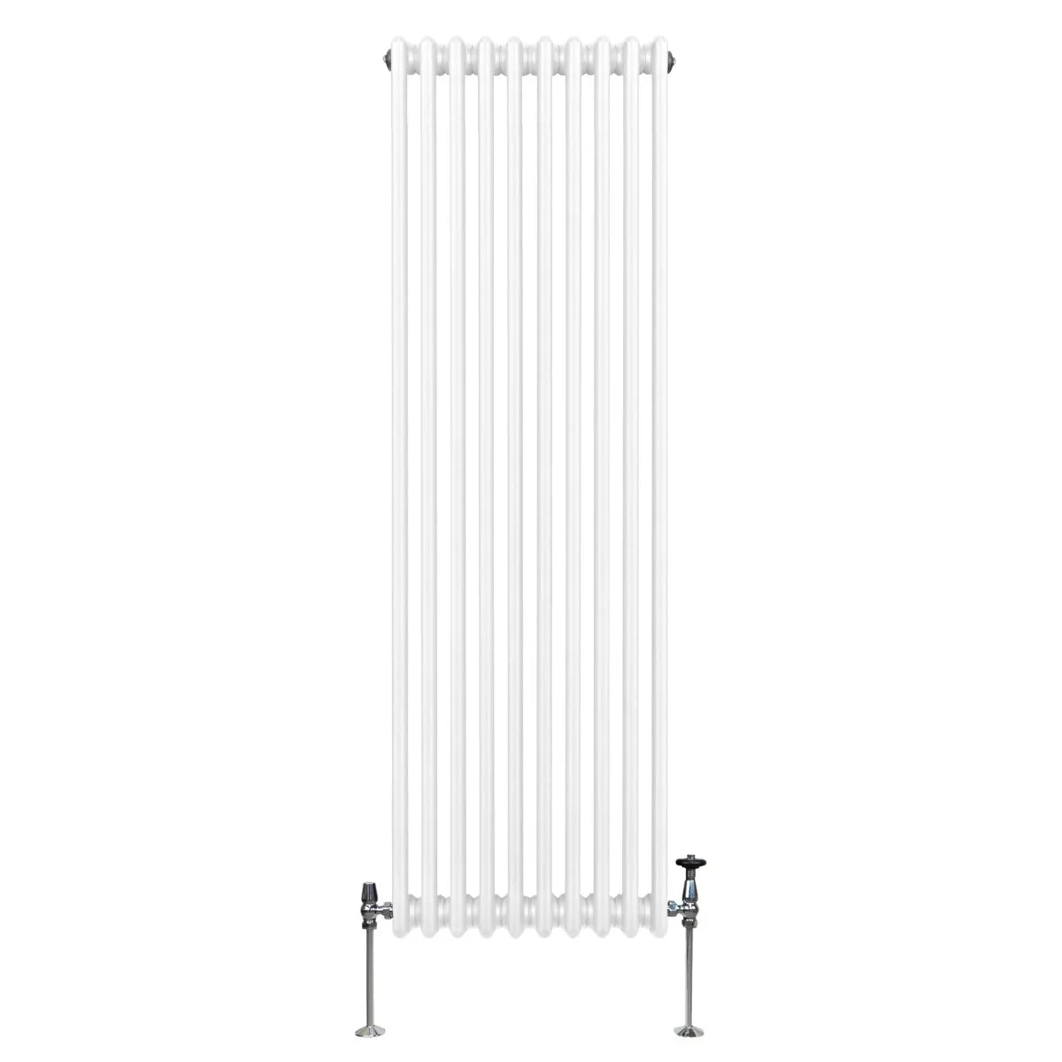 Traditional 3 column radiator in white, 1800 x 472mm, featuring a sleek design with smooth, rounded edges and sturdy metal construction