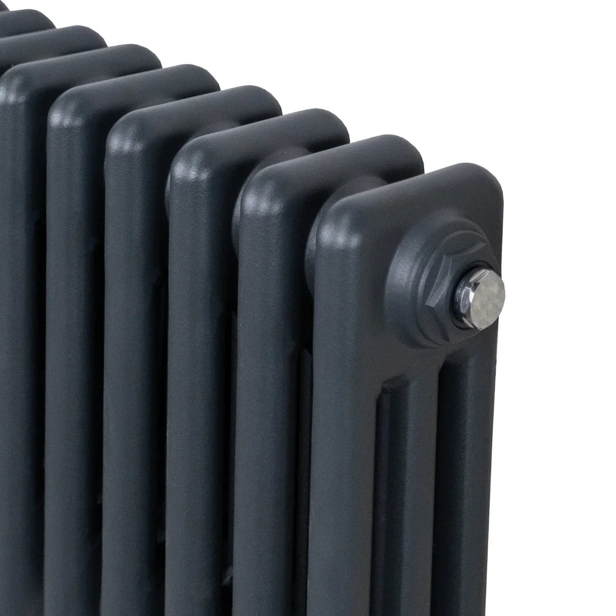 Traditional 3 column radiator in anthracite grey, featuring a sleek, textured finish and a compact design for modern interiors