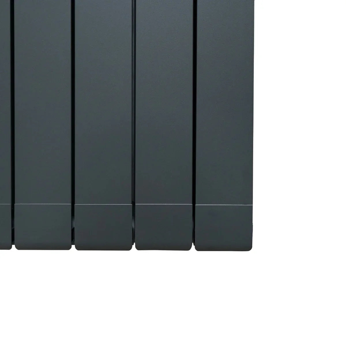 Anthracite grey aluminium radiator, 1800mm x 475mm, featuring a sleek, modern design with smooth, flat panels and a matte finish