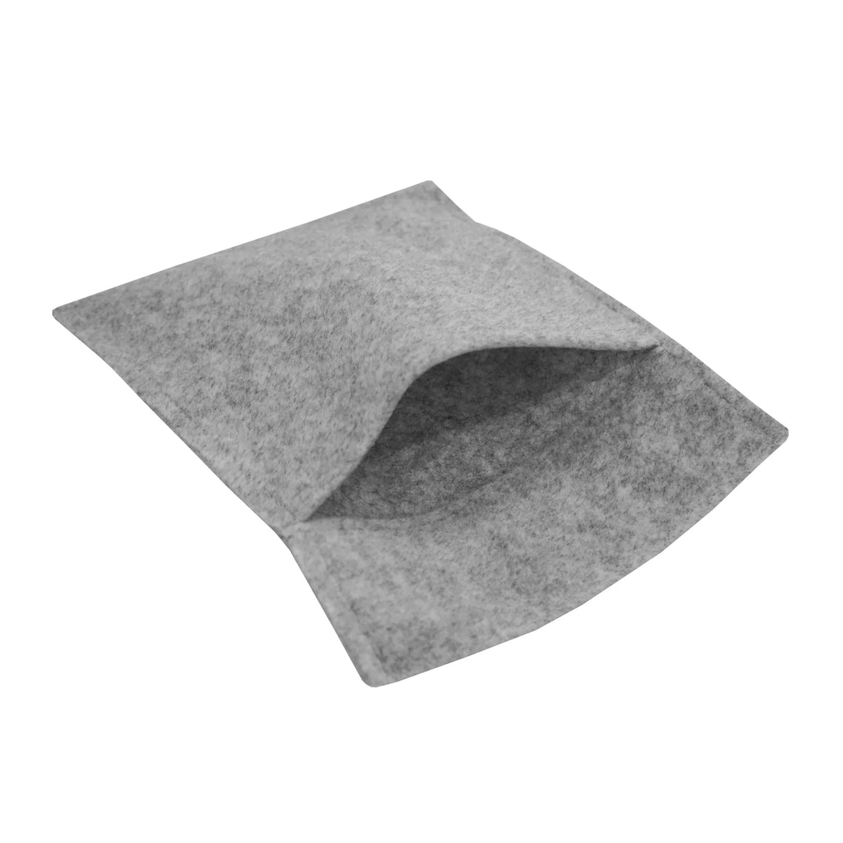 Silver grey van carpet lining and storage pouch, made from soft felt material, featuring a spacious, open design for easy access