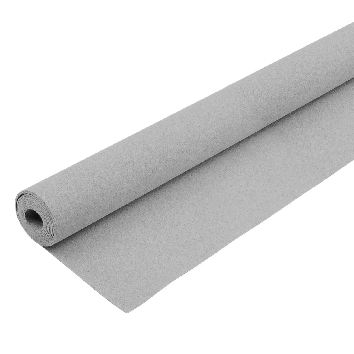 Silver grey van carpet lining roll showcasing a soft, textured surface, ideal for vehicle interiors, with storage pouches and adhesive glue