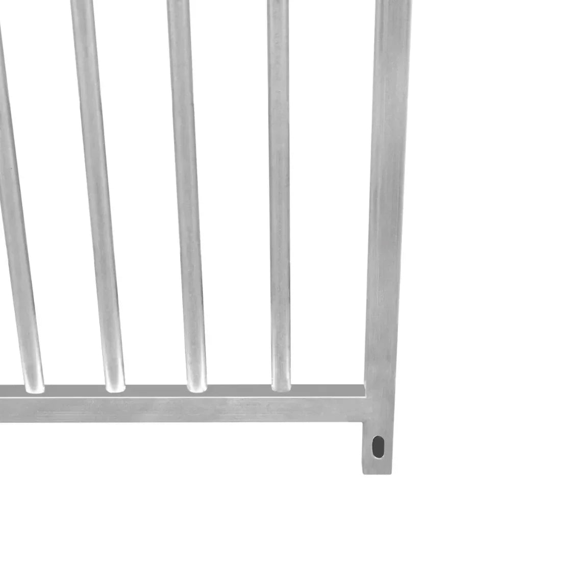 1m dog run panel with 8cm bar spacing, featuring a sleek silver finish and sturdy metal construction for durability