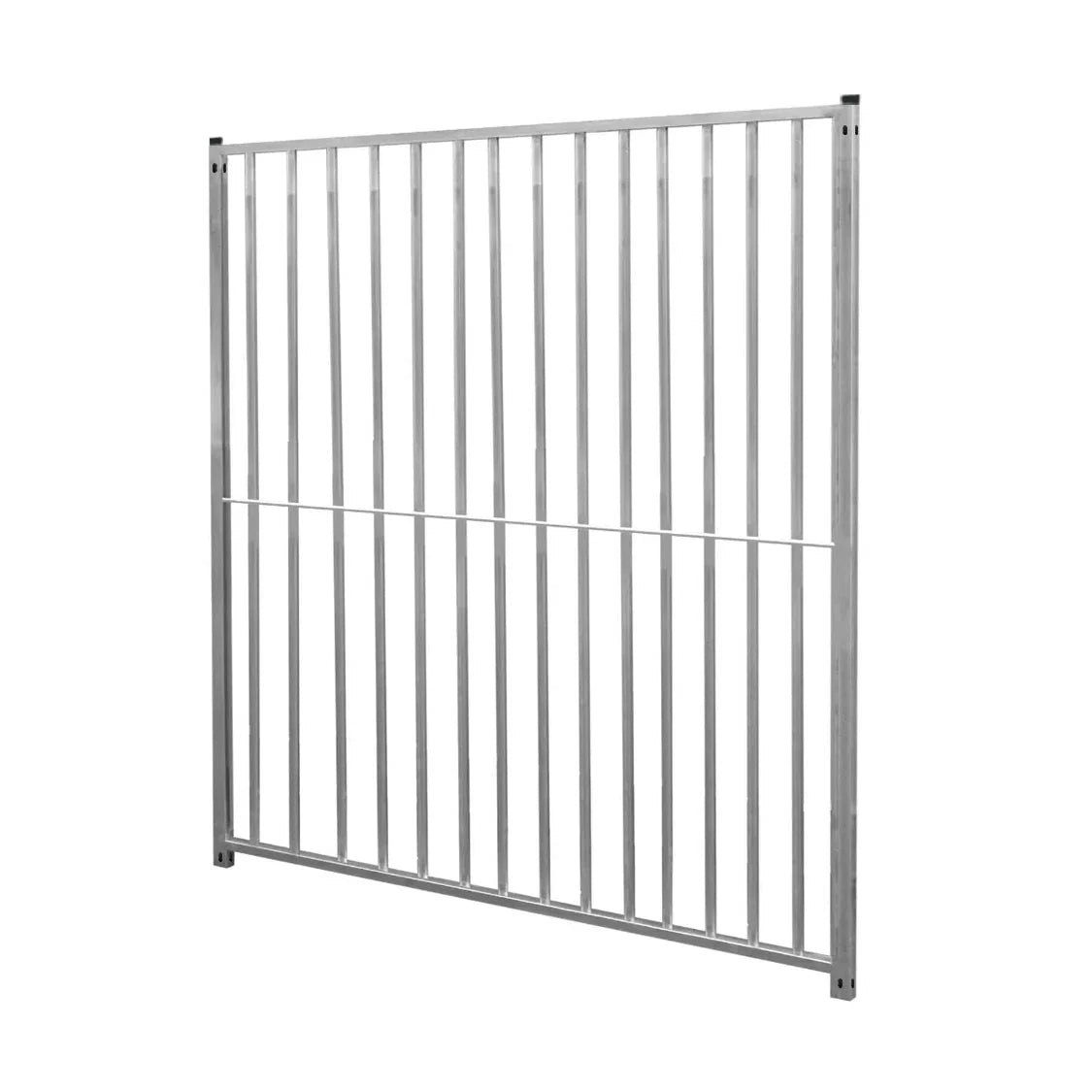 1.5m dog run panel with 8cm bar spacing, featuring a sturdy metal frame and a sleek silver finish, ideal for pet containment