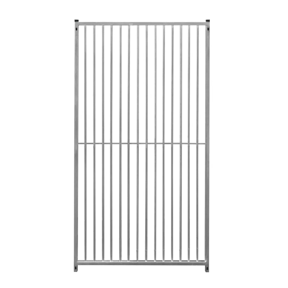 1m dog run panel with 5cm bar spacing, featuring durable metal construction and a sleek silver finish for outdoor use