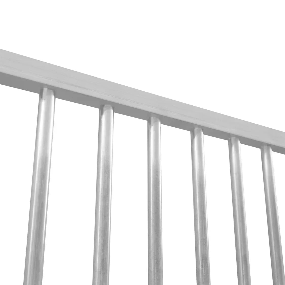 1m dog run panel with door, featuring silver metal bars, 5cm spacing, smooth finish, ideal for secure pet containment