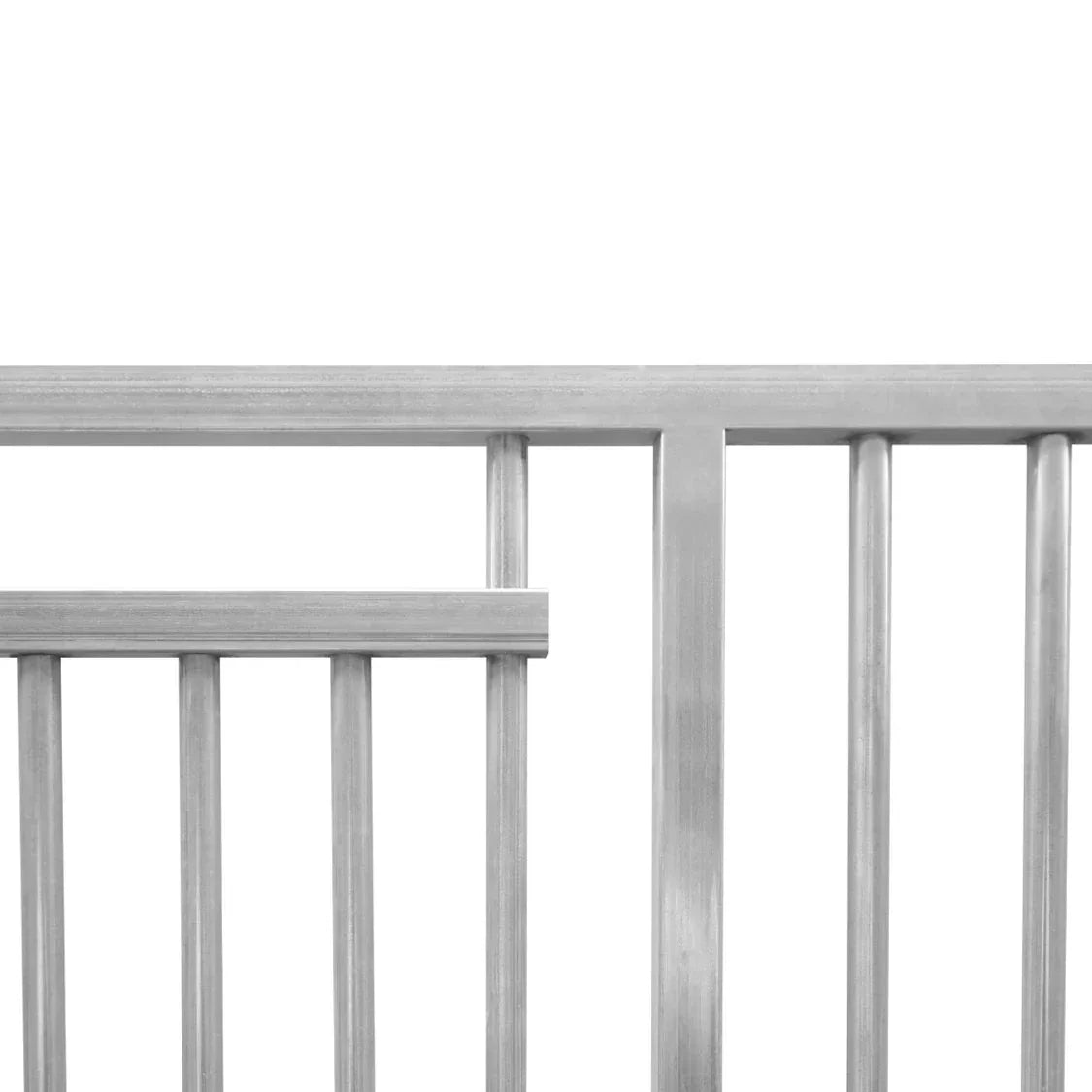 1m dog run panel featuring durable silver metal construction and 5cm bar spacing, includes a secure door for easy access