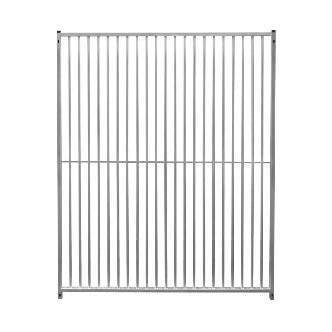 1.5m dog run panel with 5cm bar spacing, featuring a sturdy silver metal frame and vertical bars for secure containment
