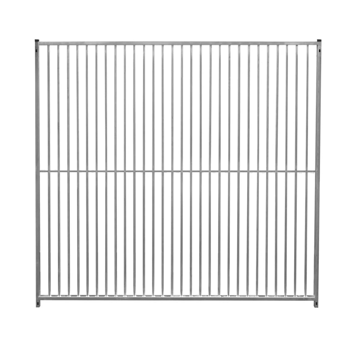 2m dog run panel with 5cm bar spacing, featuring a sturdy metal frame and vertical bars for secure containment and visibility
