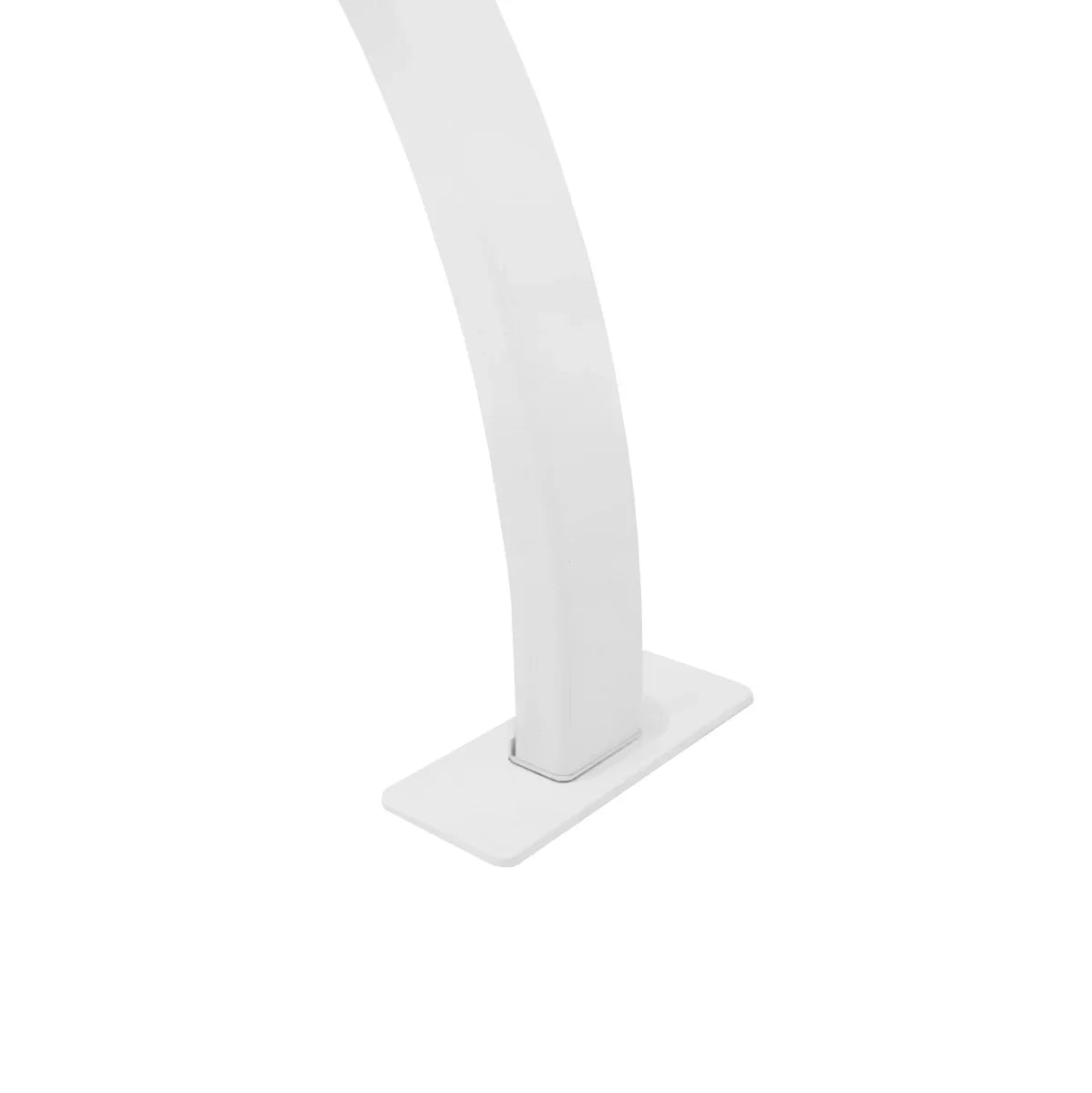 Sleek white LED Half Moon Lamp base with a modern curved design, featuring a sturdy rectangular stand for stability