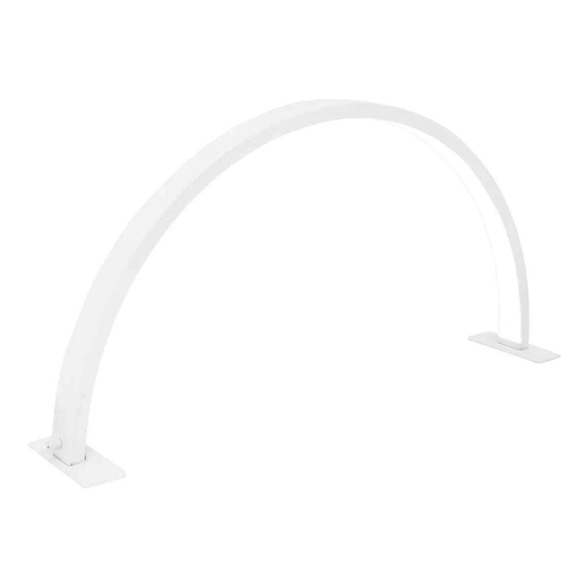 Sleek white LED Half Moon Lamp with a minimalist arch design, perfect for modern decor and ambient lighting in any space
