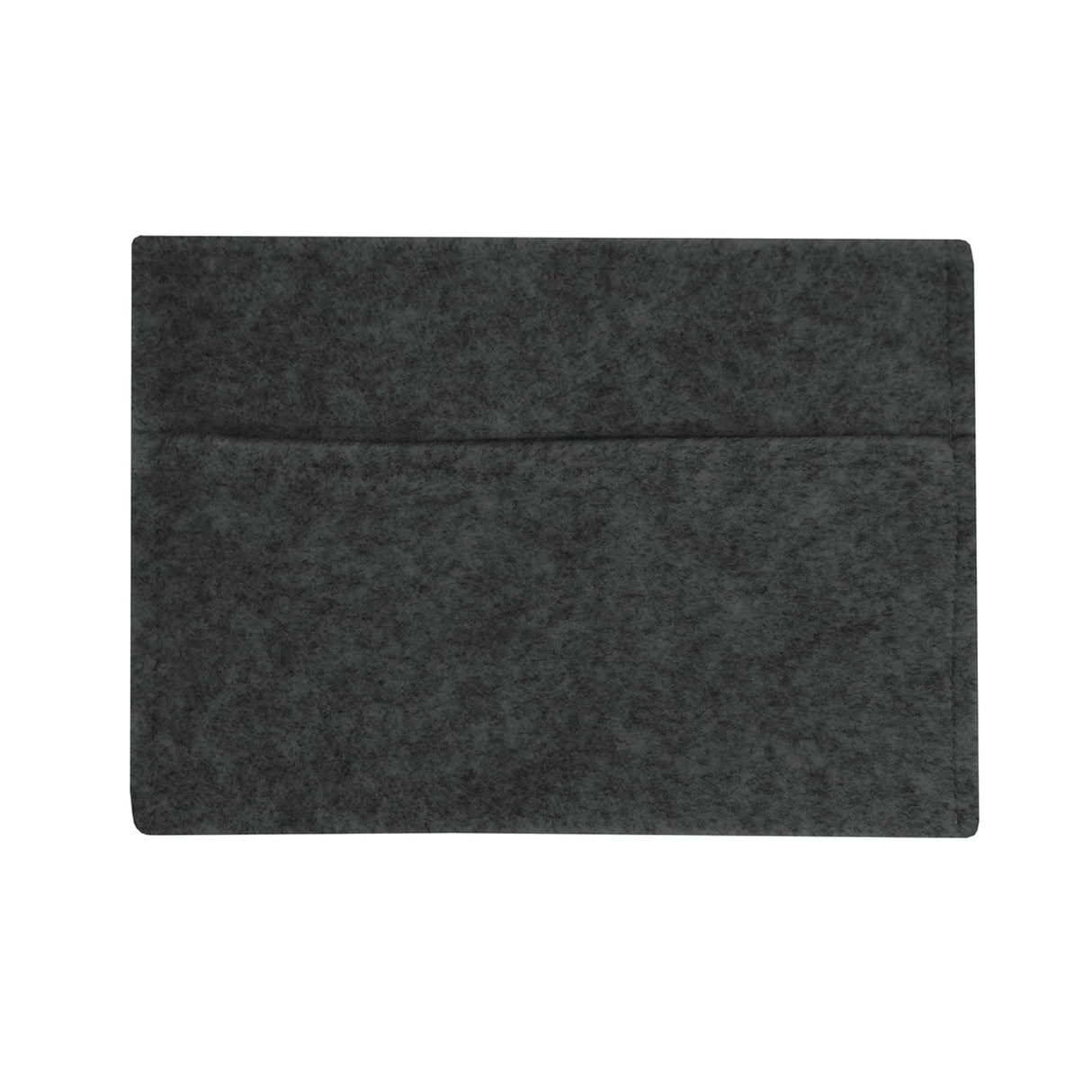 Anthracite grey storage pouch made from soft felt, featuring a sleek, minimalist design with a flat rectangular shape
