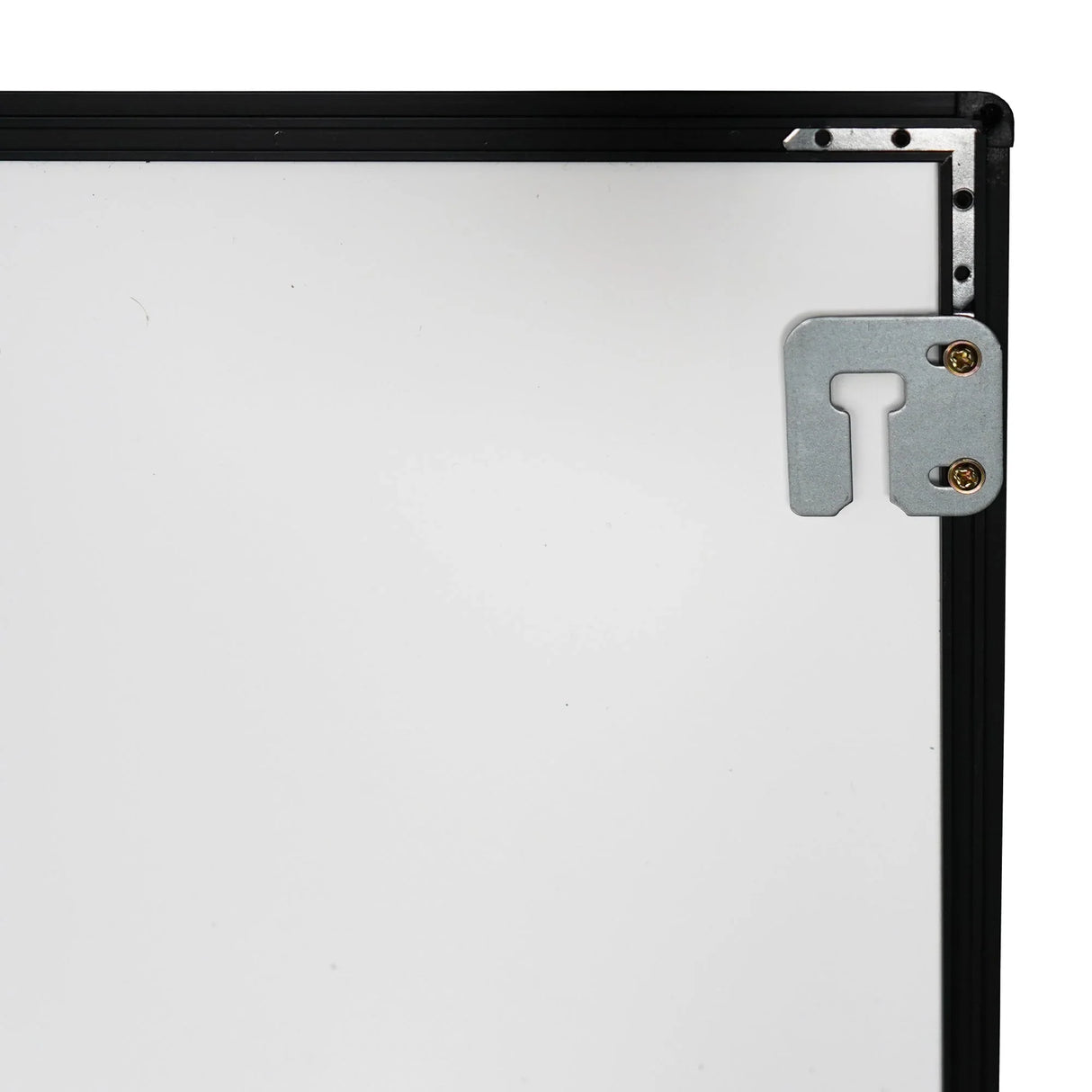 A2 LED advertising poster light box featuring a sleek black frame, corner clips for easy poster insertion, and a smooth white surface