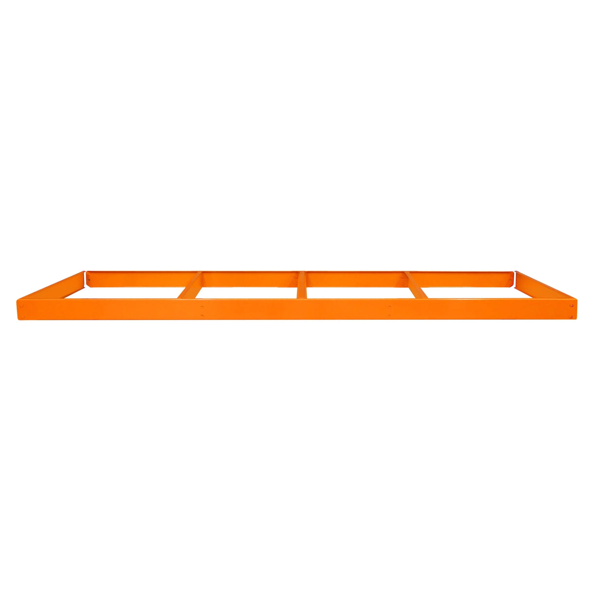 Bright orange S-Rax workbench additional shelf, 180cm x 60cm, featuring a sturdy, flat design with a smooth surface for optimal storage