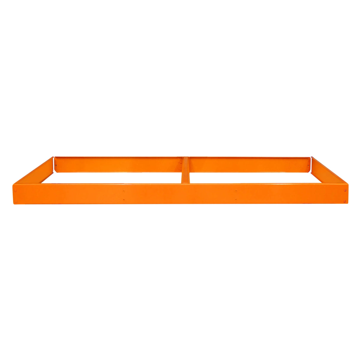 Bright orange S-Rax workbench additional shelf, 120cm x 60cm, featuring a sturdy metal frame and smooth surface for enhanced workspace organization