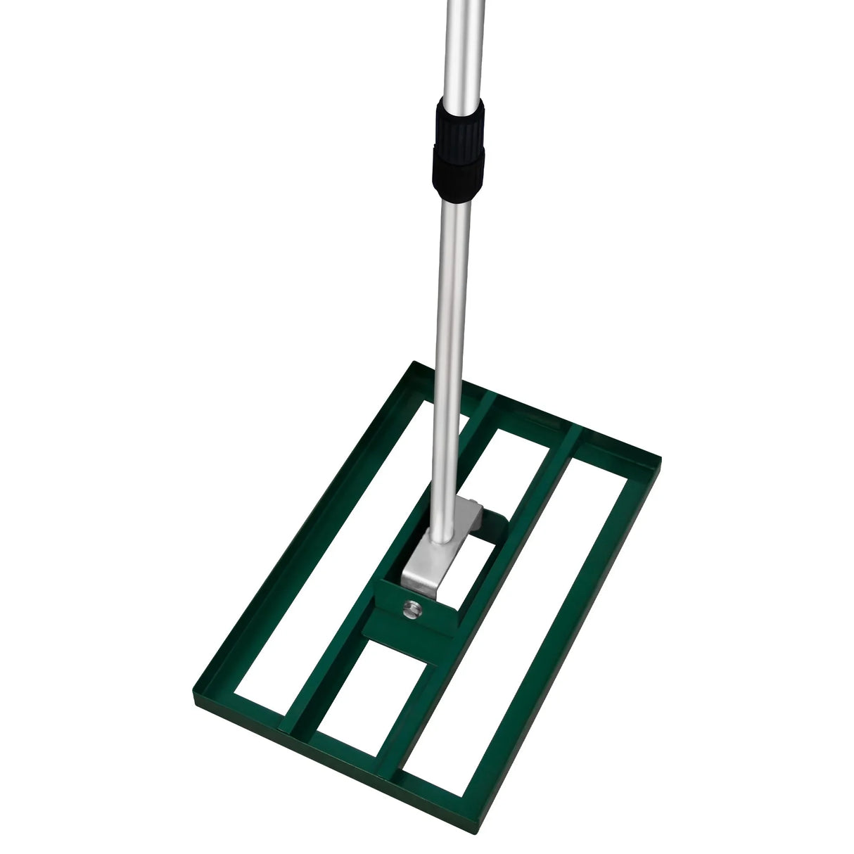 50cm green lawn leveller and aerator with a sturdy aluminum handle and a wide, flat base for efficient soil leveling and aeration