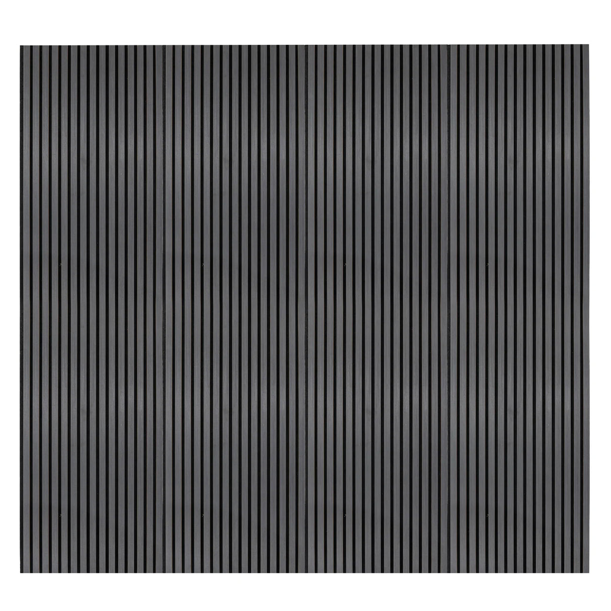 Acoustic slat wall panels in anthracite grey, featuring a sleek, textured design with vertical slats for sound absorption