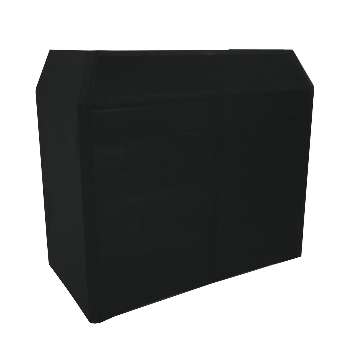 Sleek black DJ Disco Booth Pro with a modern design, featuring a smooth surface and sturdy construction for professional use