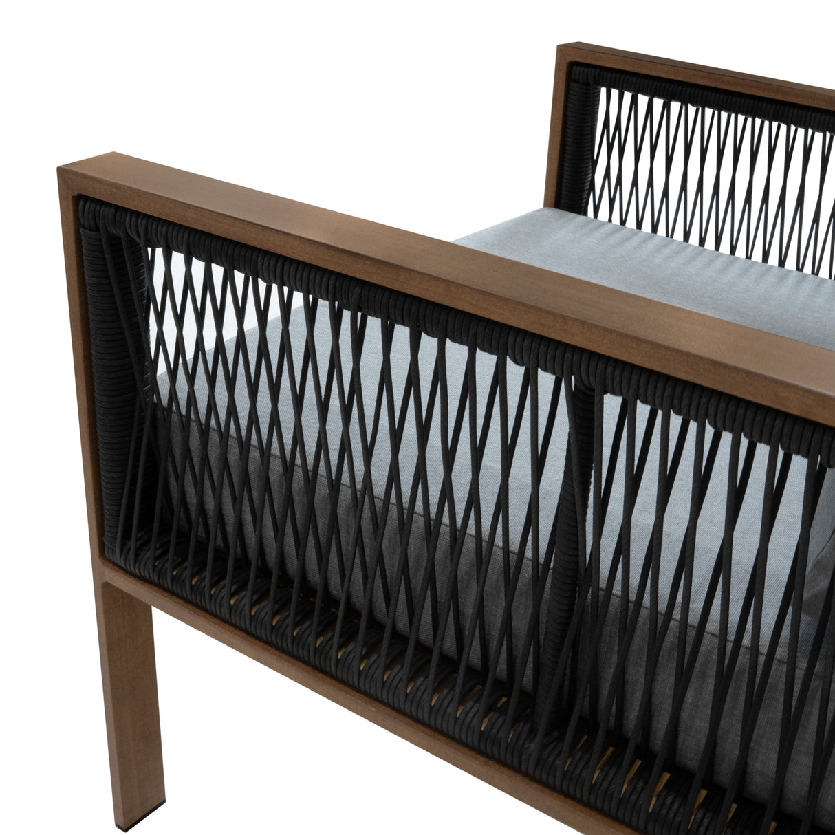 Aluminium 4 Piece Sofa Set - Wood Effect