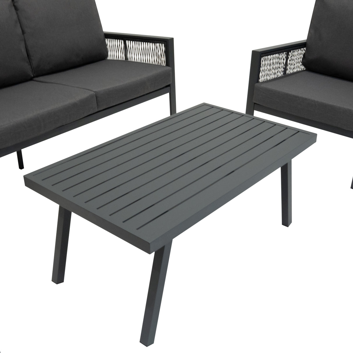 Aluminium 4 Piece Sofa Set - Anthracite Grey