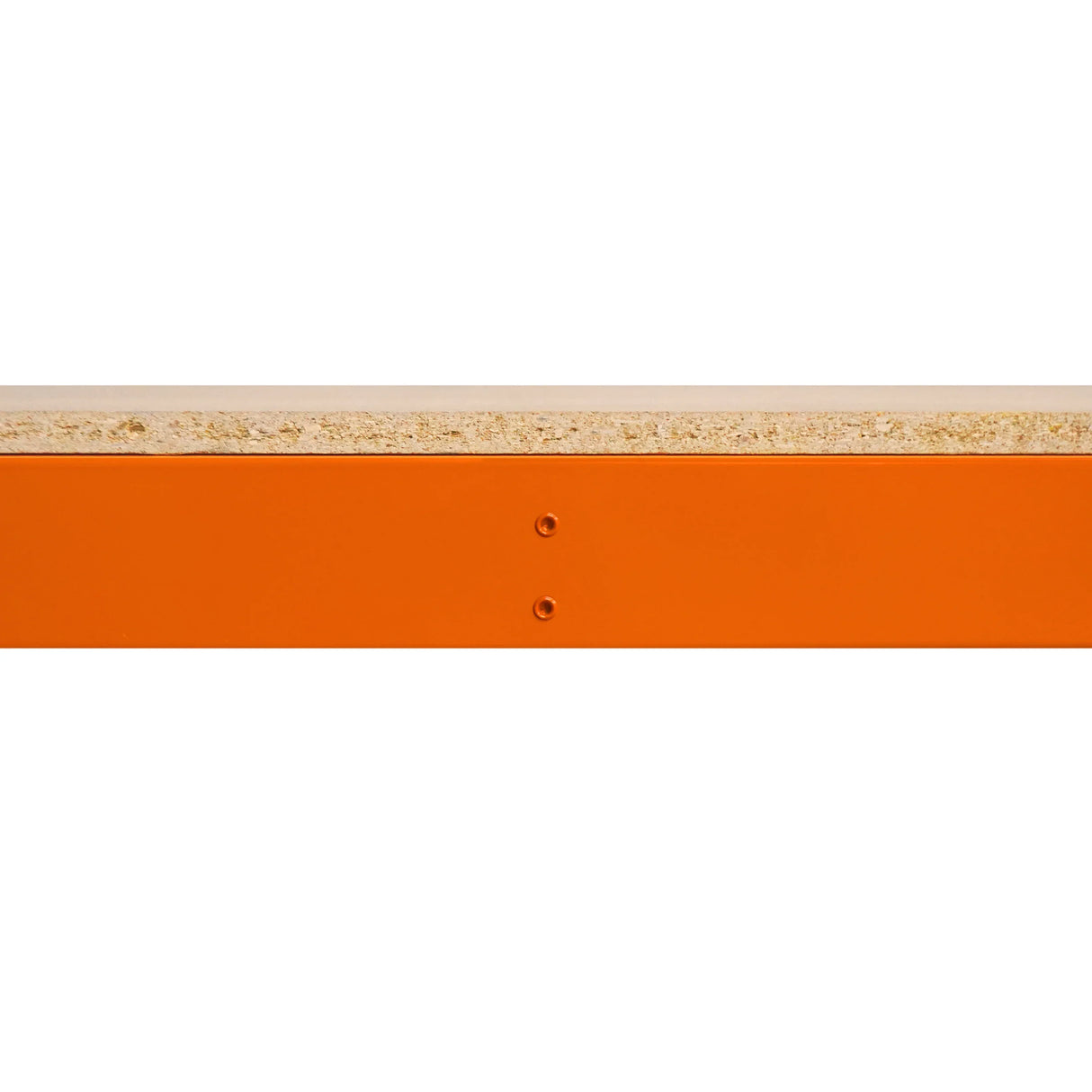 S-Rax 3 Tier Workbench features a sturdy orange frame and a smooth, natural wood top, ideal for workshops and garages