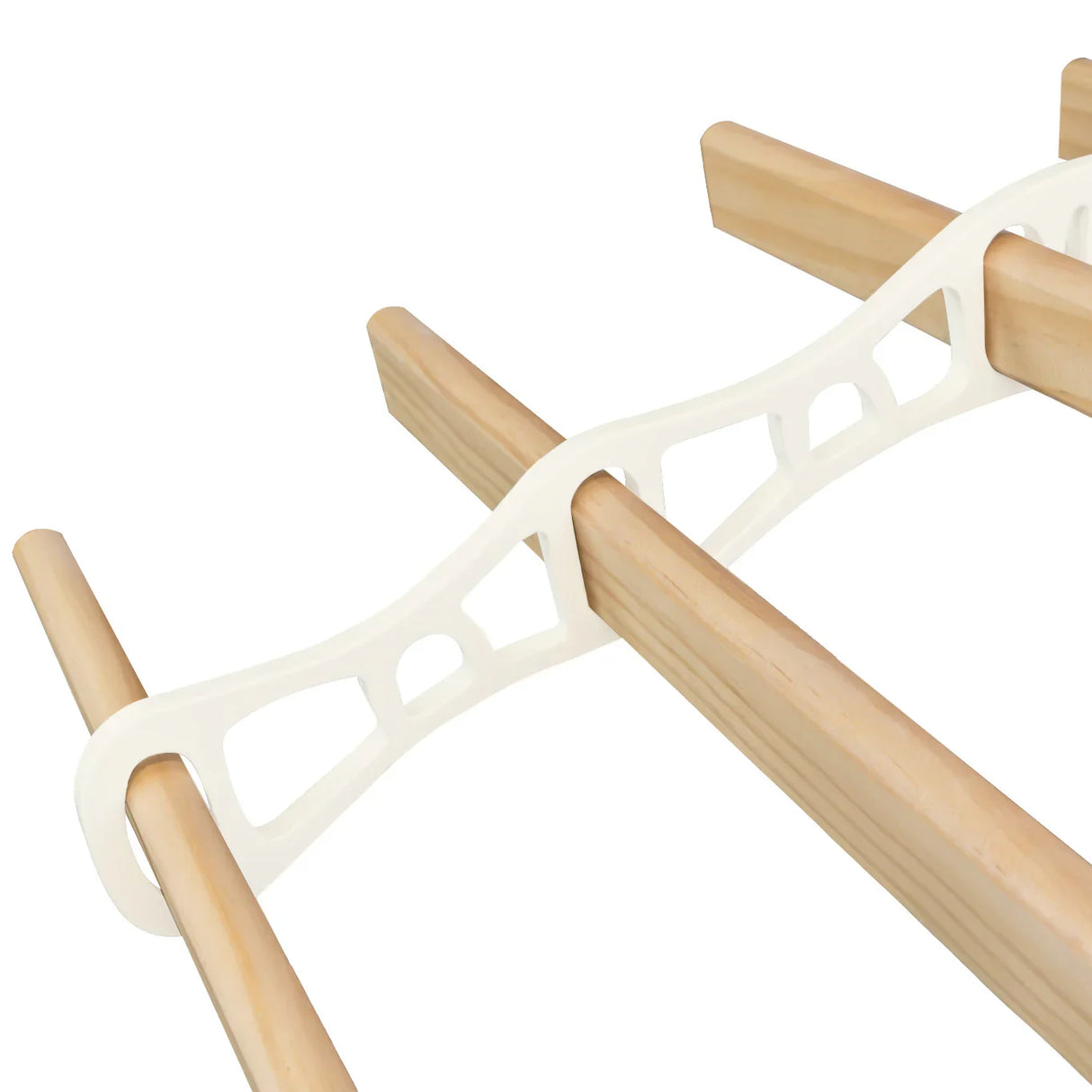 Ivory ceiling pulley clothing airer featuring smooth wooden rods and a sturdy, lightweight frame for efficient drying