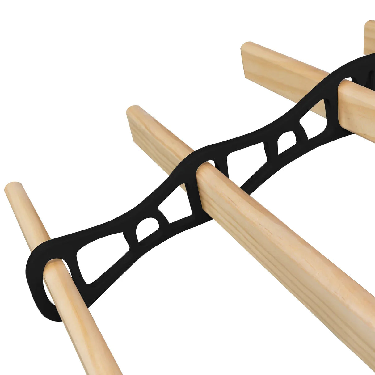 Ceiling pulley clothing airer in black, featuring sturdy wooden rods and a sleek, modern design for efficient drying space