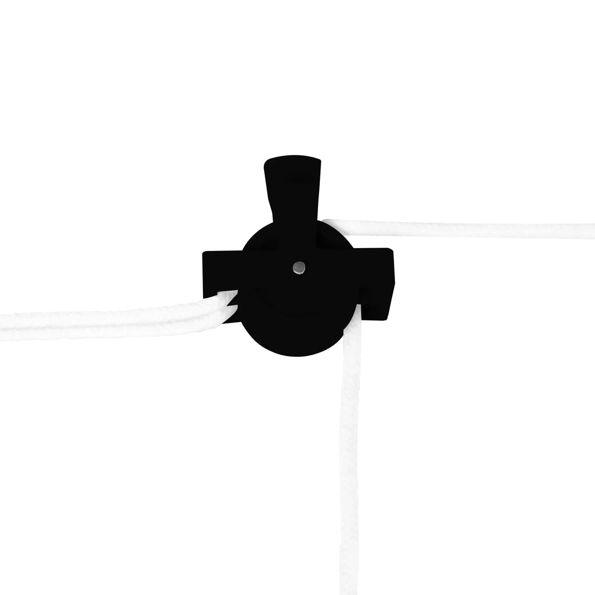 Ceiling pulley for clothing airer in sleek black, featuring durable white ropes and a compact design for efficient drying