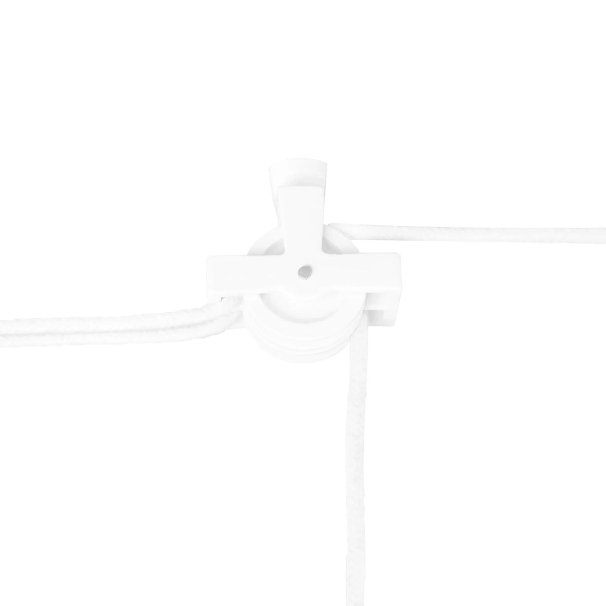 Ceiling pulley clothing airer in white, featuring durable ropes and a compact design for efficient space-saving drying solutions