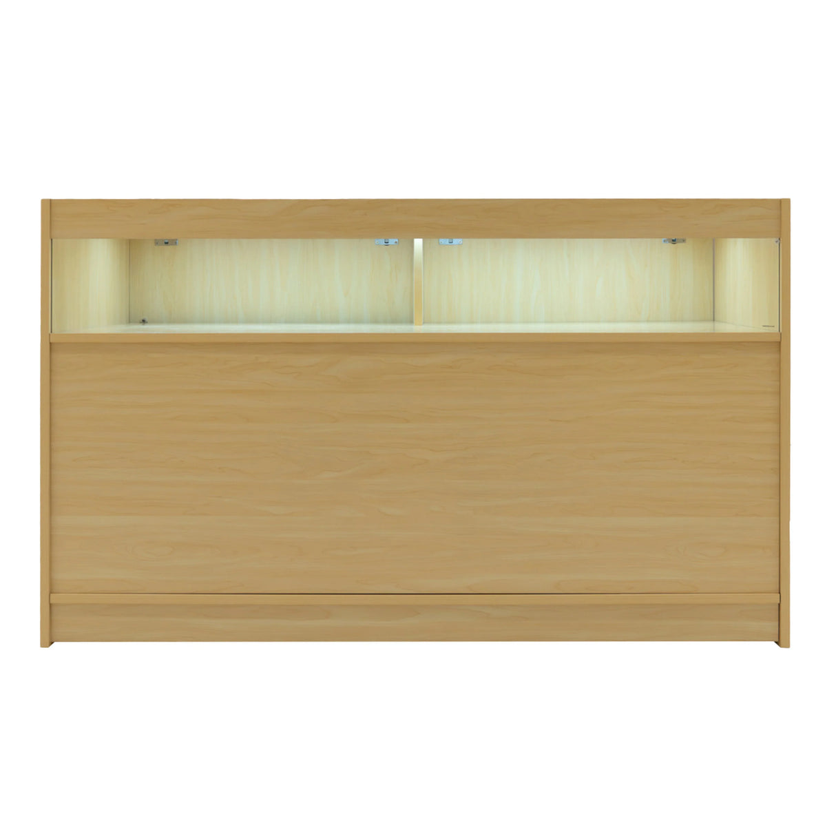 LED Retail Shop Counter B1500 in maple finish, featuring a sleek design with integrated lighting and smooth, textured surface