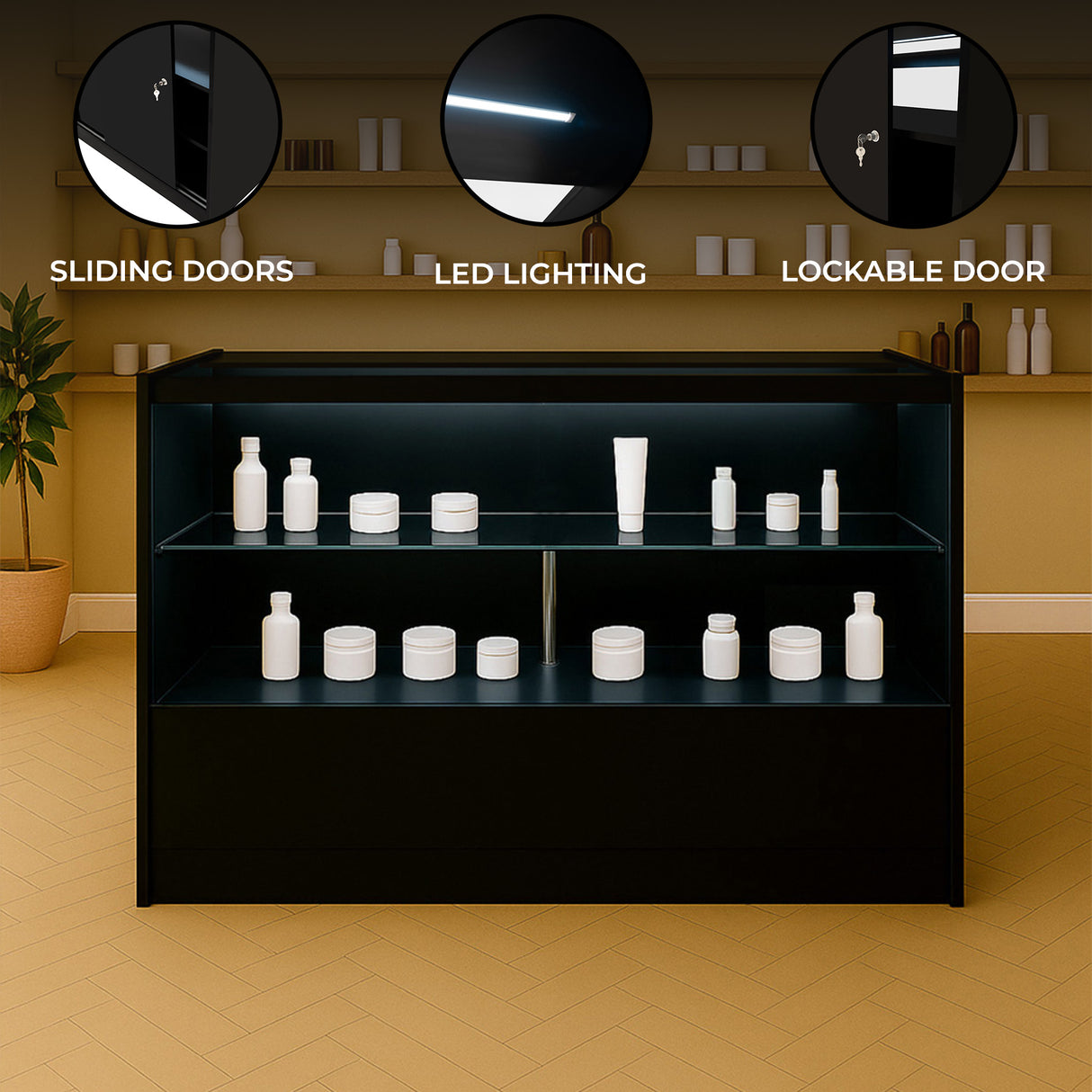 LED Retail Shop Counter C1500 - Black