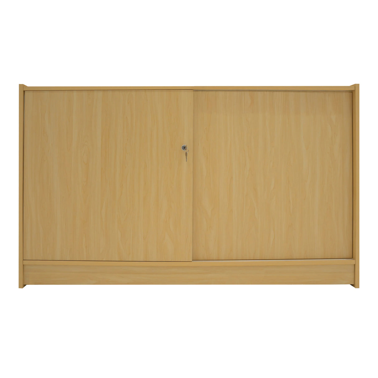 Maple LED retail shop counter K1500 with a smooth finish, sliding doors, and a sleek design, perfect for modern retail spaces