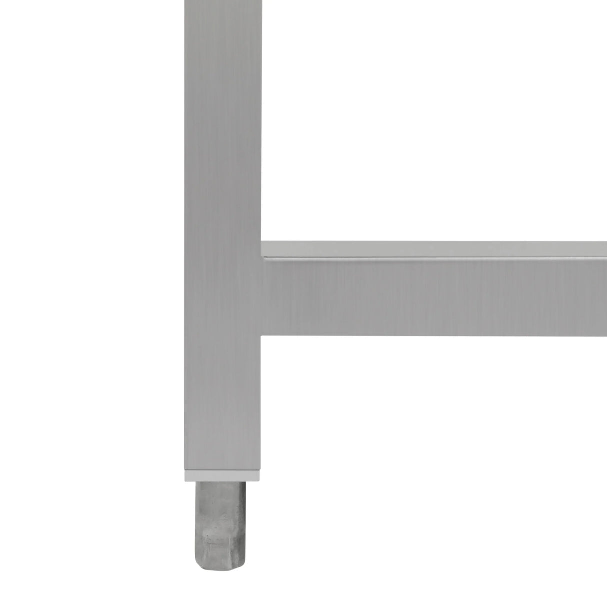 Sleek stainless steel frame of the Bubble Tea Workstation, featuring a brushed finish and sturdy legs for stability and style