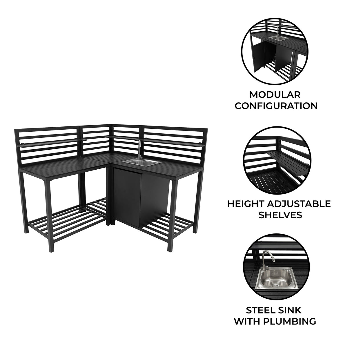 Aluminium Outdoor 3pc Kitchen Set