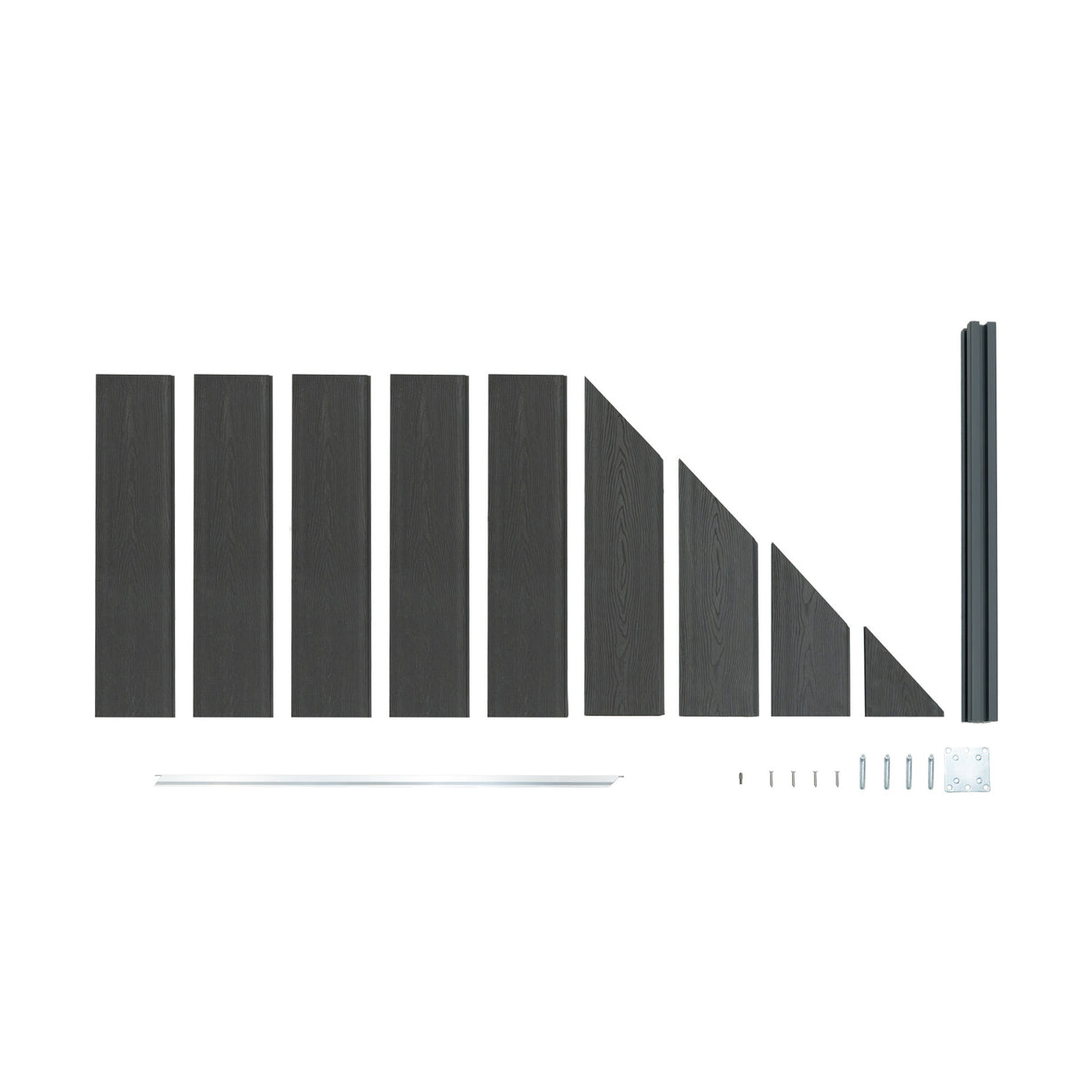 Composite Angled Fence Panel - Grey