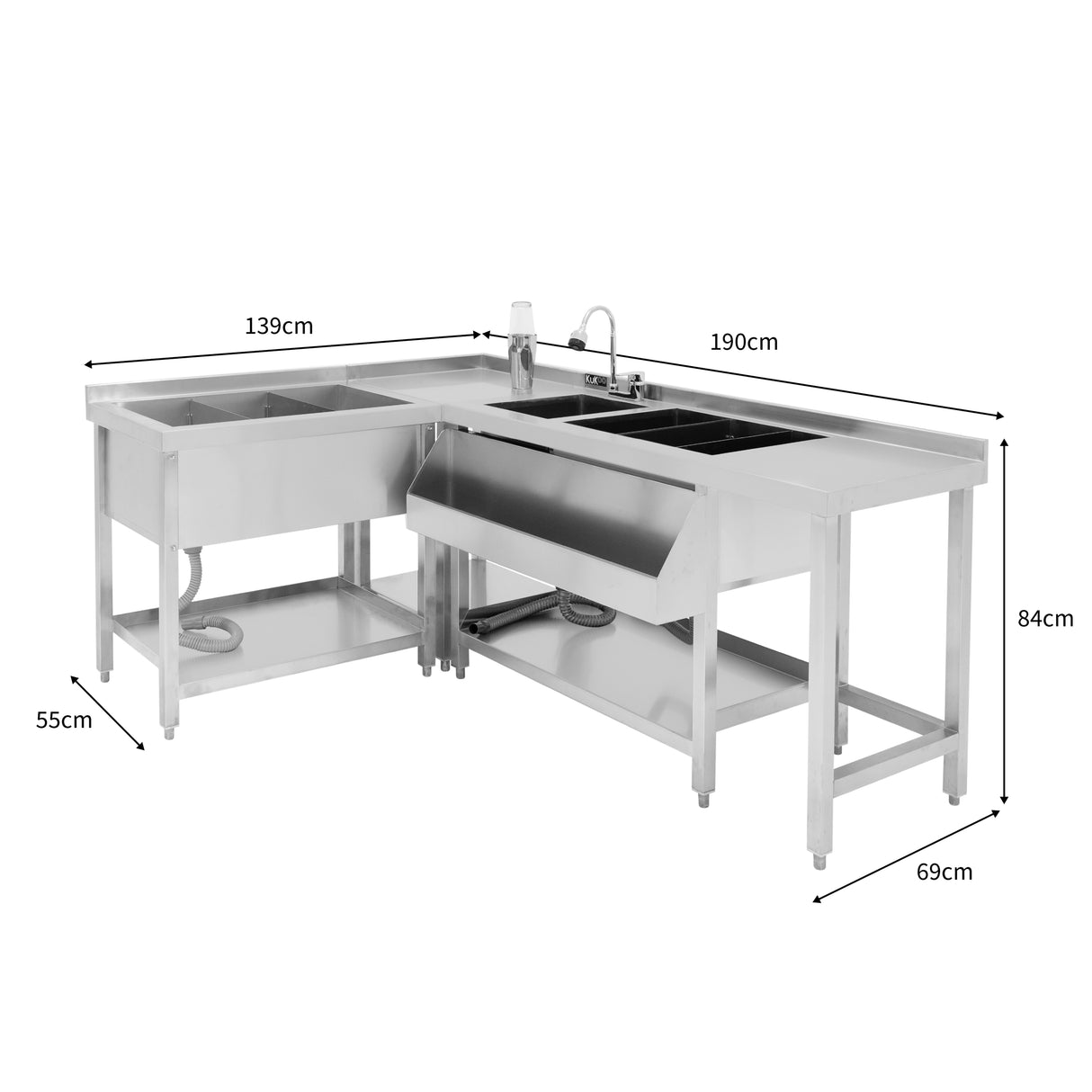 Modular Cocktail Bar Station with Ice Well