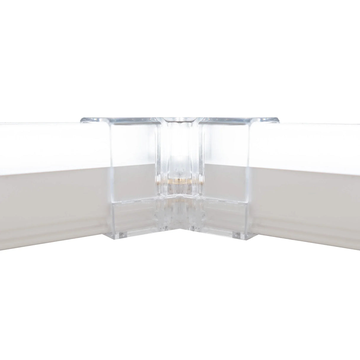 Clear connector piece for hexagon LED lighting, showcasing sleek design and smooth edges for seamless installation and lighting effects