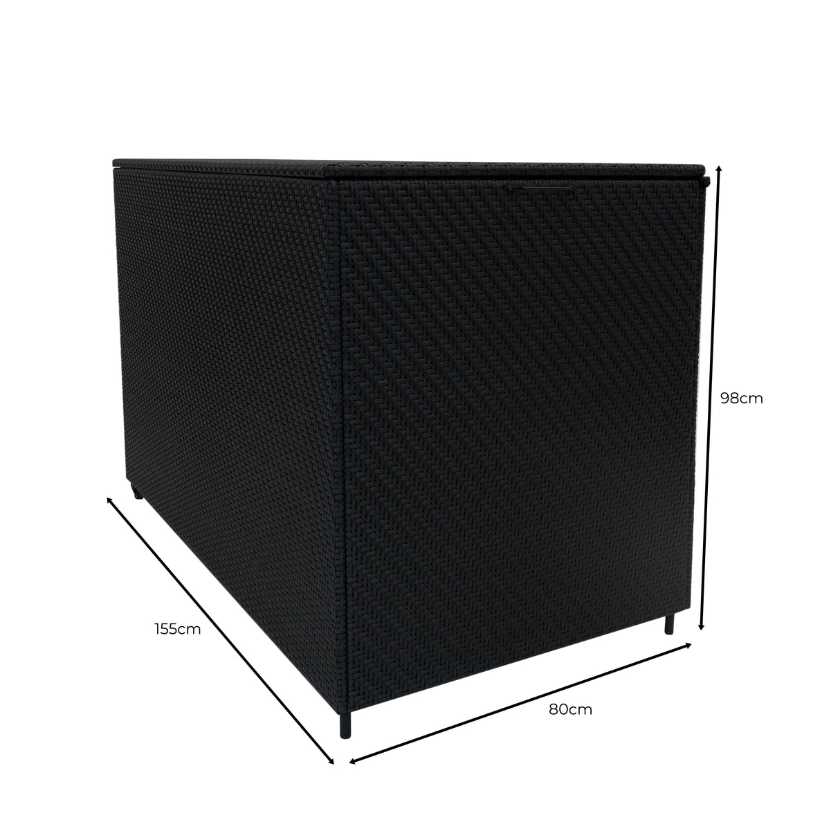 Rattan Modular 6 Piece Furniture Set & 996L Storage Box – Black