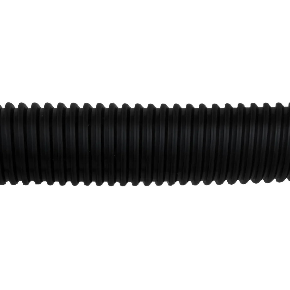 Flexible 5m black vacuum hose with a ribbed texture, designed for efficient suction and compatibility with various vacuum models