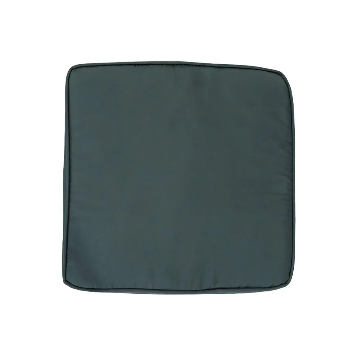 Dark green square cushion designed for rattan corner set, featuring a soft, textured fabric and piped edges for added style