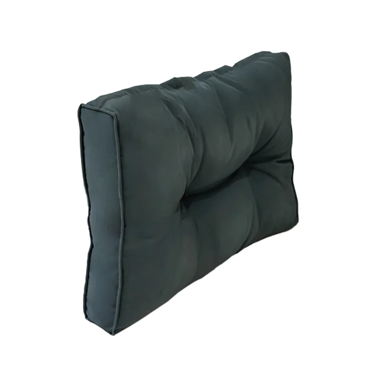 Deep green rattan corner set cushion with tufted design, offering comfort and style for outdoor or indoor seating areas