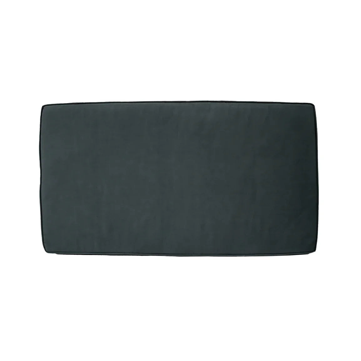 Dark gray cushion for rattan corner set, featuring a smooth texture and sleek rectangular shape, designed for outdoor comfort