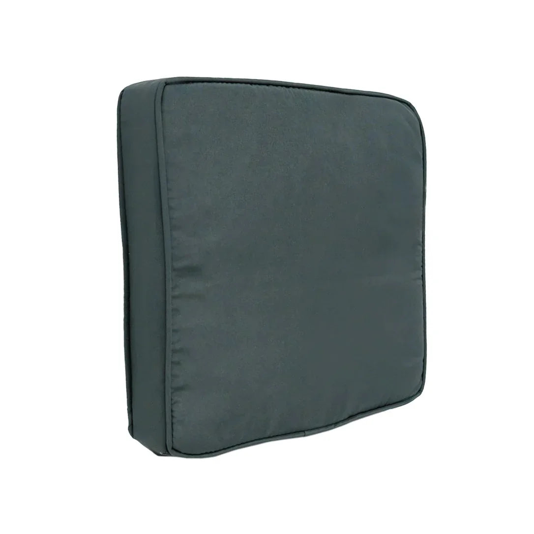 Dark gray cushion for rattan corner set, featuring a soft, smooth texture and square shape, designed for outdoor seating comfort