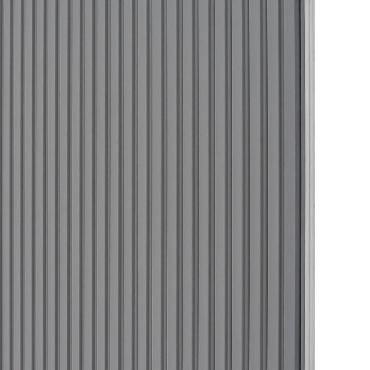 Silver Tambour Shower Door featuring a sleek, vertical ribbed texture, ideal for modern bathrooms and enhancing light flow