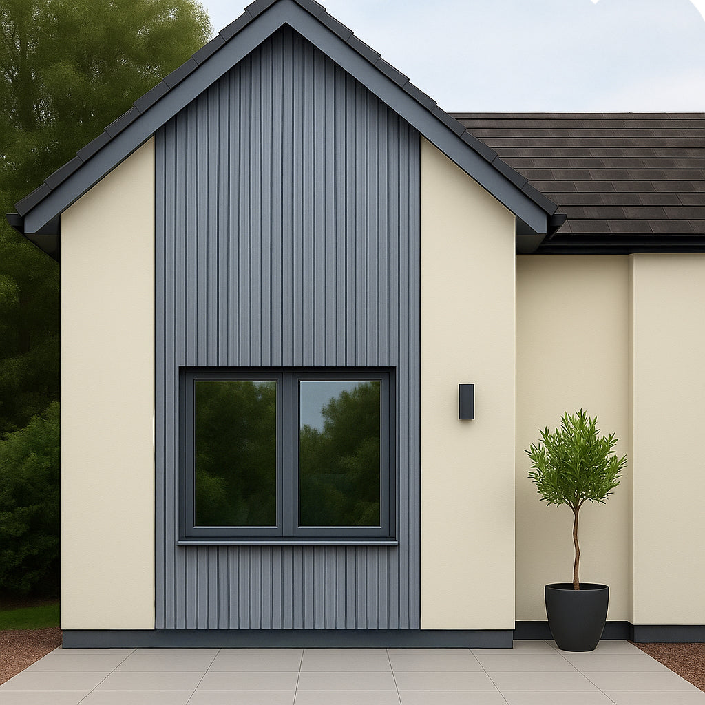 WPC Slatted Wall Cladding x 4 Panels – Grey