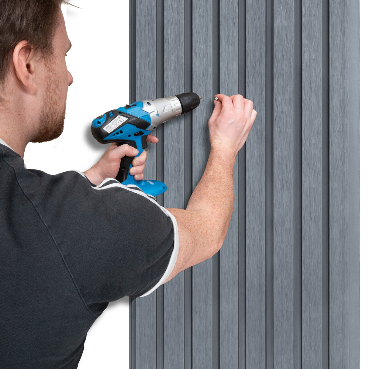 WPC Slatted Wall Cladding x 4 Panels – Grey